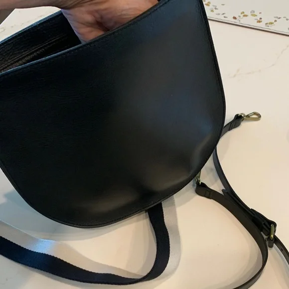 Madewell Black Leather Cossebody Bag with Striped Strap & Solid strap NWOT - Picture 6 of 15